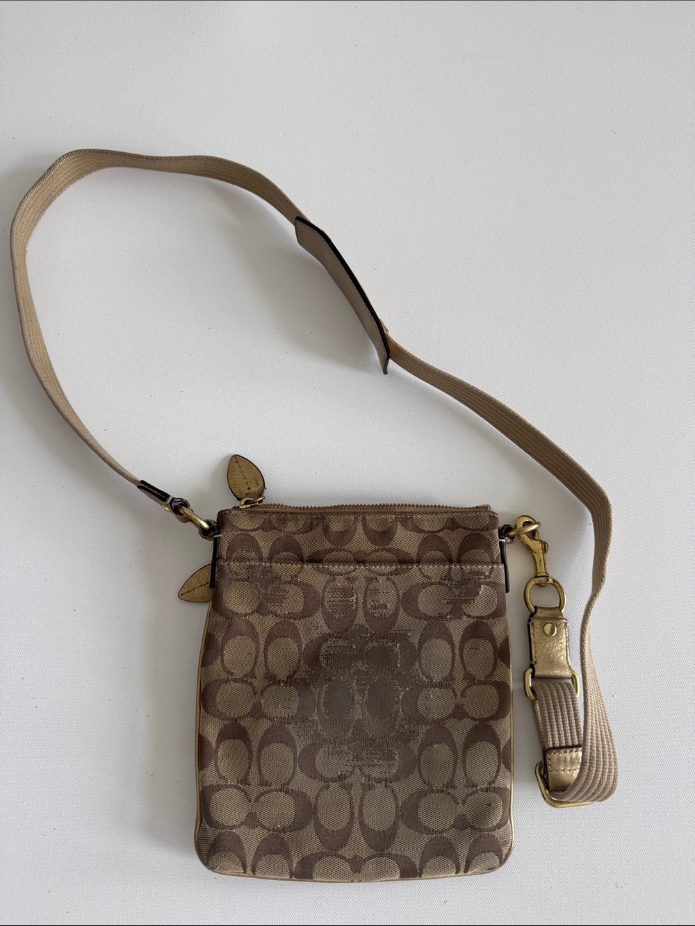 Coach Brown Signature Canvas Crossbody with Gold Hardware - Picture 2 of 8